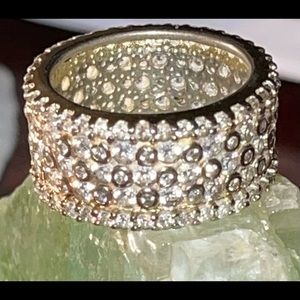 Sterling Silver 925 Gold Plated Cigar Band Size 8